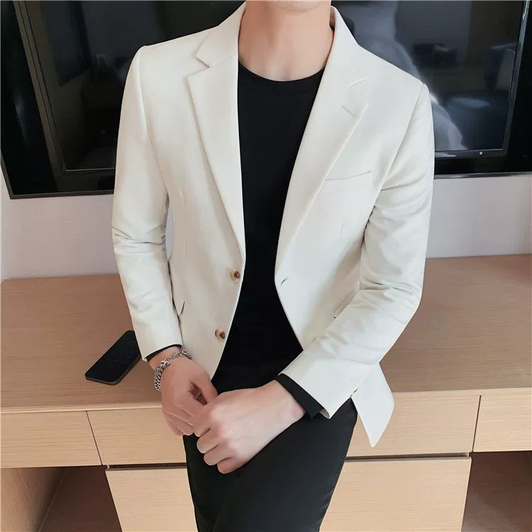 Men's high-quality brand suit Blazer business casual plain color suit jacket single-breasted elegant suit S-4XL2023 fall new