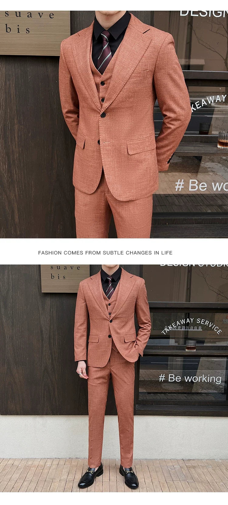 ( Jacket + Vest + Pants ) 2024 New Luxury Men High-end Suit Formal Groom Wedding Tuxedo Mens Work Party Slim Fit Suit 3 Piece