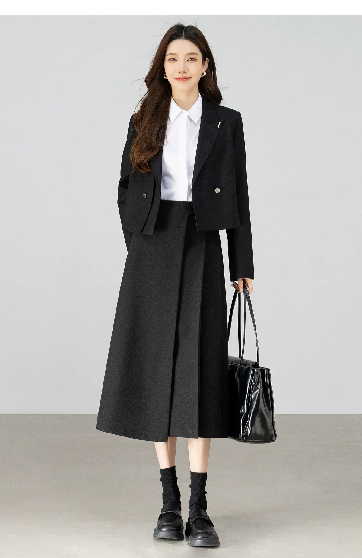 Women's Linen Commuter Blazer 2026 Spring Autumn New Cropped Jacket Minimalist Elegant Outerwear for Ladeis 161XC6215