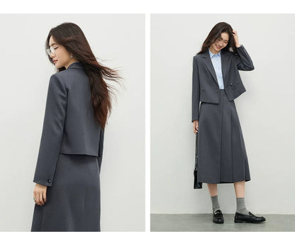 Women's Linen Commuter Blazer 2026 Spring Autumn New Cropped Jacket Minimalist Elegant Outerwear for Ladeis 161XC6215