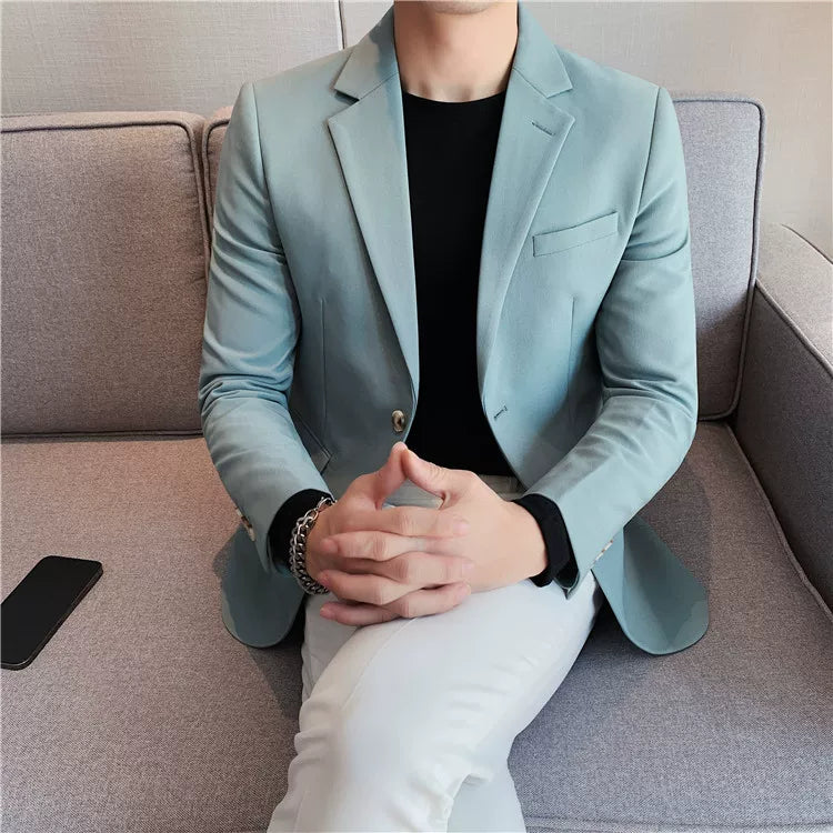 Men's high-quality brand suit Blazer business casual plain color suit jacket single-breasted elegant suit S-4XL2023 fall new