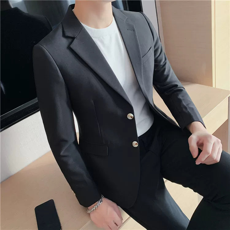 Men's high-quality brand suit Blazer business casual plain color suit jacket single-breasted elegant suit S-4XL2023 fall new
