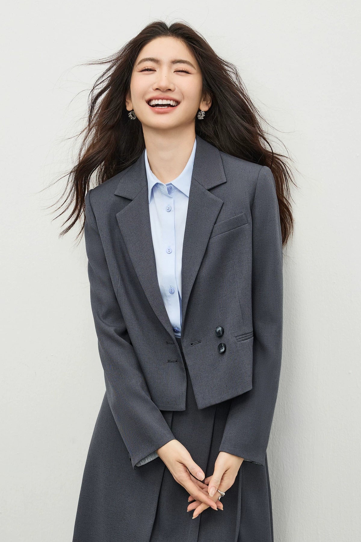 Women's Linen Commuter Blazer 2026 Spring Autumn New Cropped Jacket Minimalist Elegant Outerwear for Ladeis 161XC6215