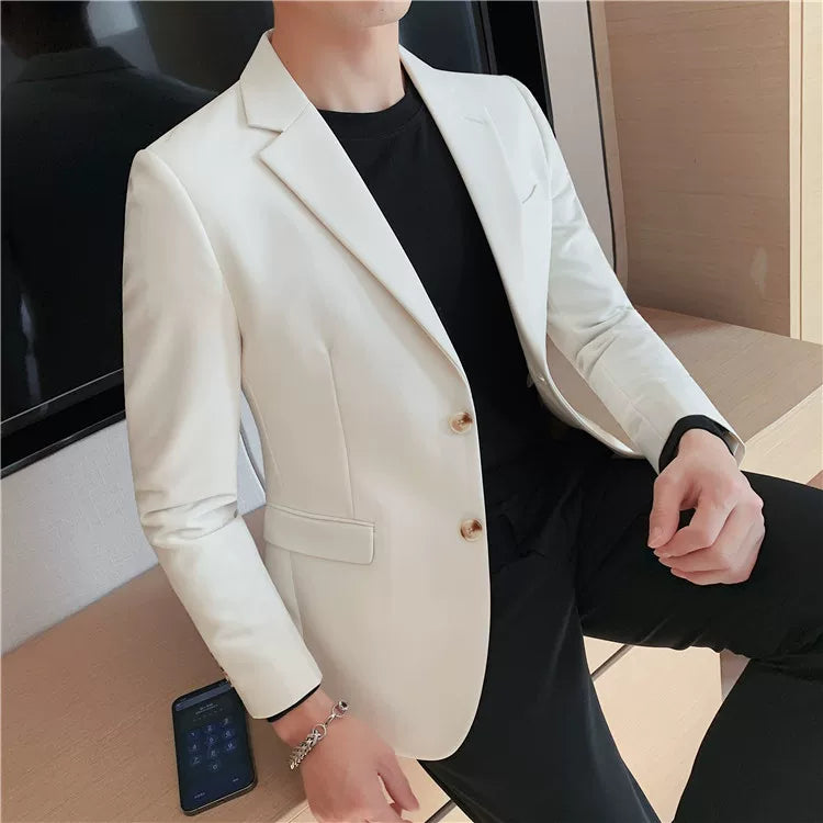 Men's high-quality brand suit Blazer business casual plain color suit jacket single-breasted elegant suit S-4XL2023 fall new