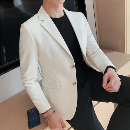 Men's high-quality brand suit Blazer business casual plain color suit jacket single-breasted elegant suit S-4XL2023 fall new