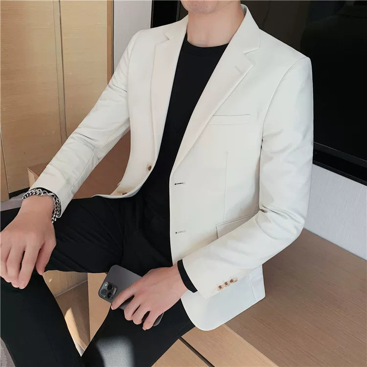 Men's high-quality brand suit Blazer business casual plain color suit jacket single-breasted elegant suit S-4XL2023 fall new
