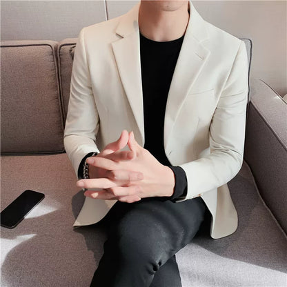 Men's high-quality brand suit Blazer business casual plain color suit jacket single-breasted elegant suit S-4XL2023 fall new