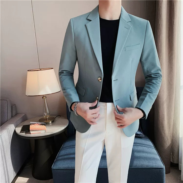 Men's high-quality brand suit Blazer business casual plain color suit jacket single-breasted elegant suit S-4XL2023 fall new