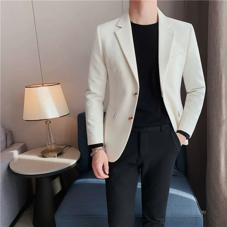 Men's high-quality brand suit Blazer business casual plain color suit jacket single-breasted elegant suit S-4XL2023 fall new