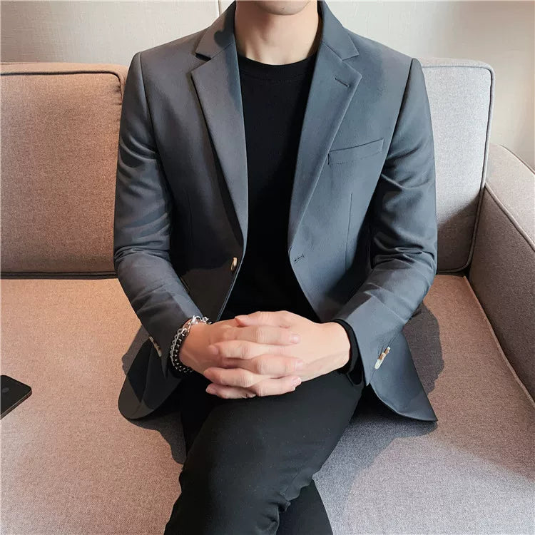 Men's high-quality brand suit Blazer business casual plain color suit jacket single-breasted elegant suit S-4XL2023 fall new