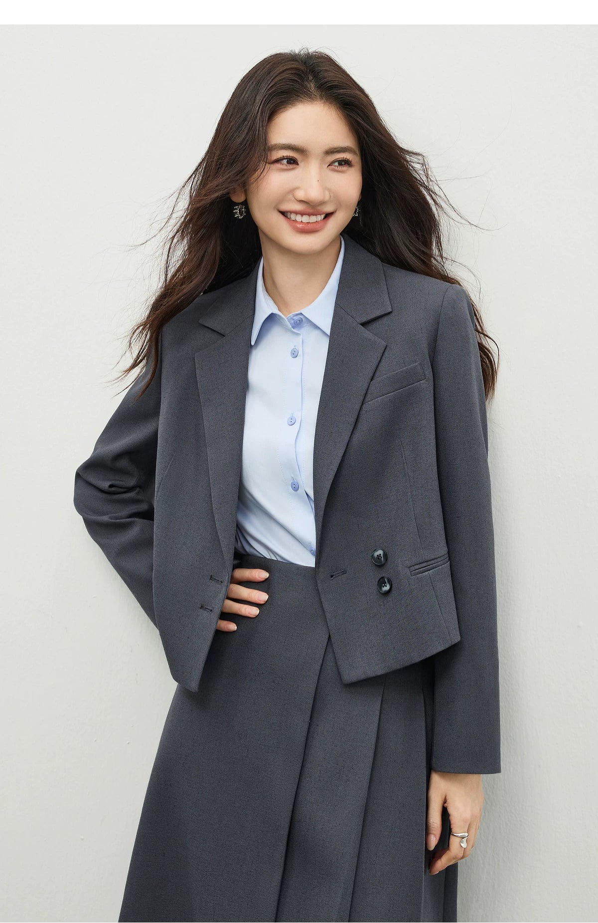 Women's Linen Commuter Blazer 2026 Spring Autumn New Cropped Jacket Minimalist Elegant Outerwear for Ladeis 161XC6215