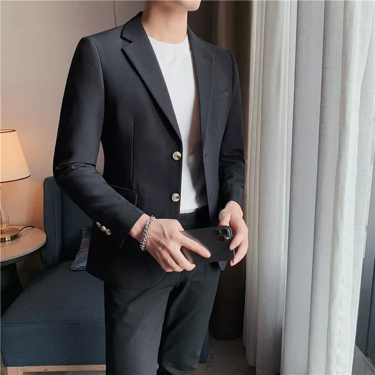 Men's high-quality brand suit Blazer business casual plain color suit jacket single-breasted elegant suit S-4XL2023 fall new