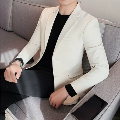 Men's high-quality brand suit Blazer business casual plain color suit jacket single-breasted elegant suit S-4XL2023 fall new