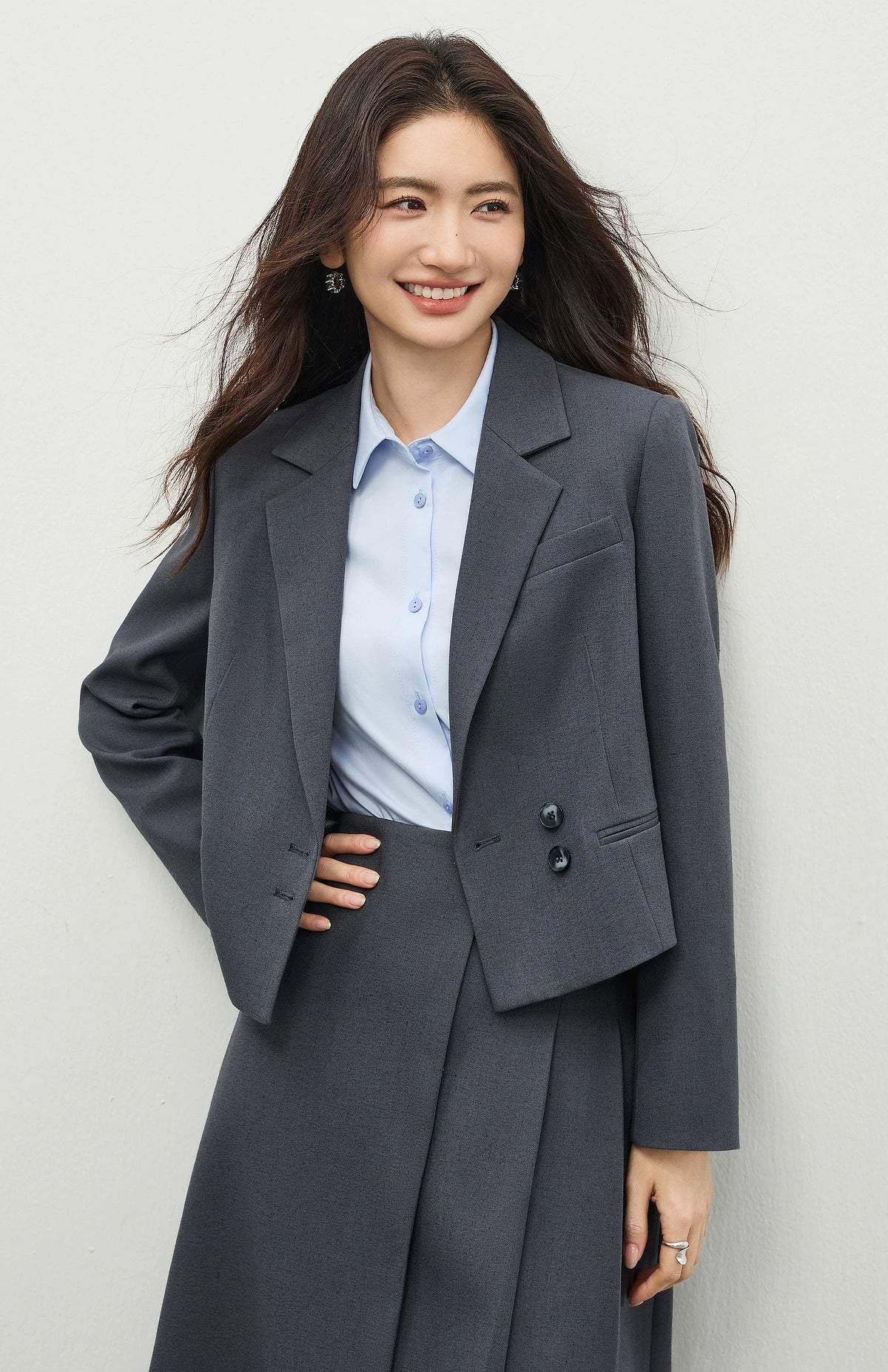 Women's Linen Commuter Blazer 2026 Spring Autumn New Cropped Jacket Minimalist Elegant Outerwear for Ladeis 161XC6215