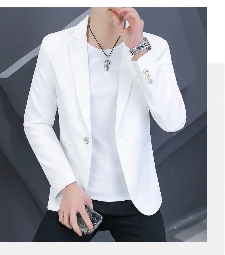 Blazer Men's Fashion Outdoor Travel Gentleman Wedding Slimming Business Versatile Trendy Casual Korean-style Formal Wear Blazer