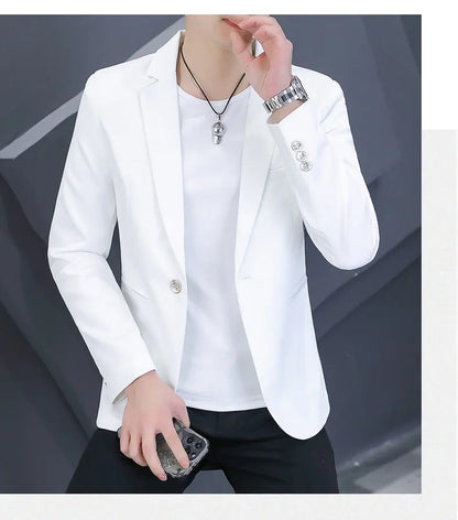 Blazer Men's Fashion Outdoor Travel Gentleman Wedding Slimming Business Versatile Trendy Casual Korean-style Formal Wear Blazer