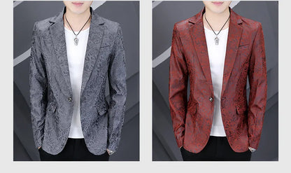 Brand Hot Stamping Casual Business Suit Jacket Men Retro Slim Fit Casual Suit Jackets Social Banquet Office Uniform Blazers 2026