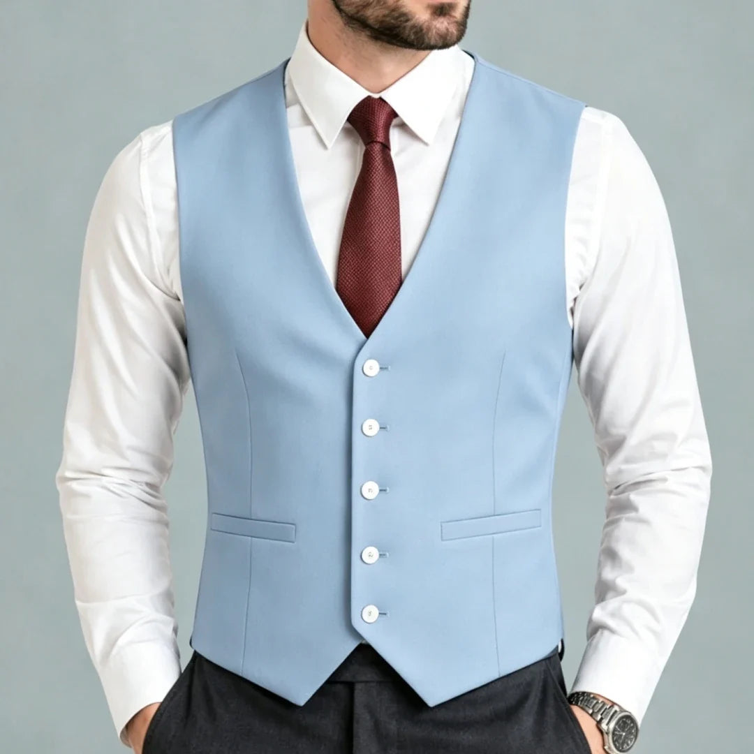 Men Suit Vest – Single Breasted Formal Waistcoat for Men