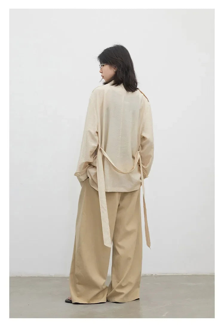 New Women Mid-length Trench Coats Loose Casual Oversized Double Breasted Office Ladies Blazer Jacket Spring Autumn