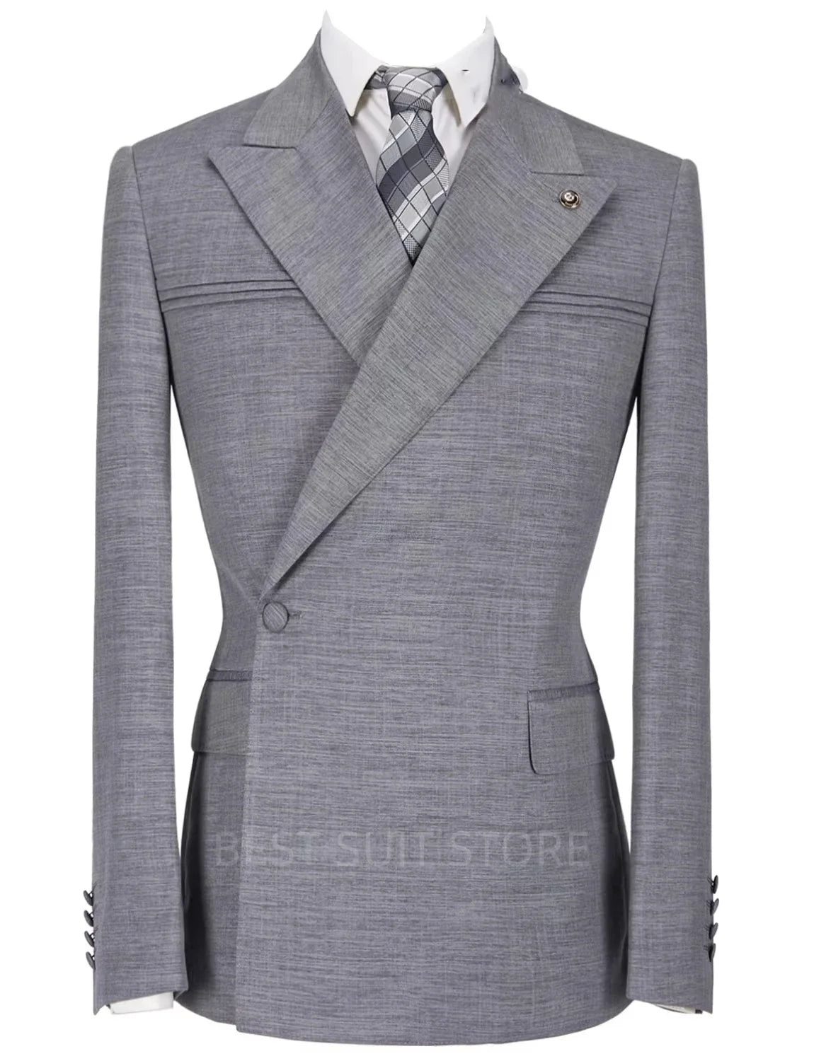 Formal Men's One Button Suits Blazer Peak Lapel for Party Prom Tuxedos Men Suits Busienss Wedding Jacket Coat Outwear Tops