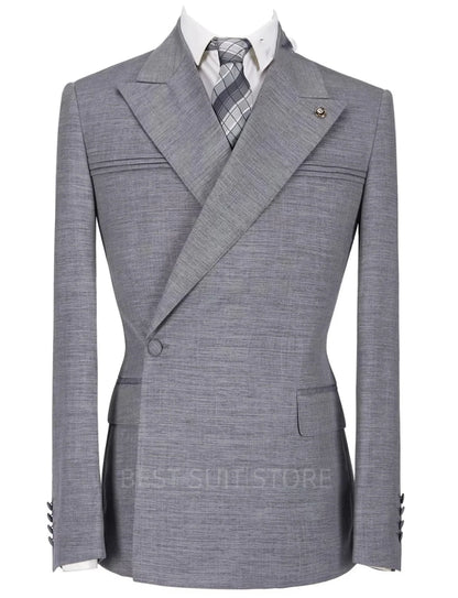Formal Men's One Button Suits Blazer Peak Lapel for Party Prom Tuxedos Men Suits Busienss Wedding Jacket Coat Outwear Tops