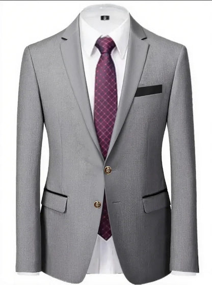 Men's elegant business casual contrast color striped suit wedding groom suit（Jacket Only）