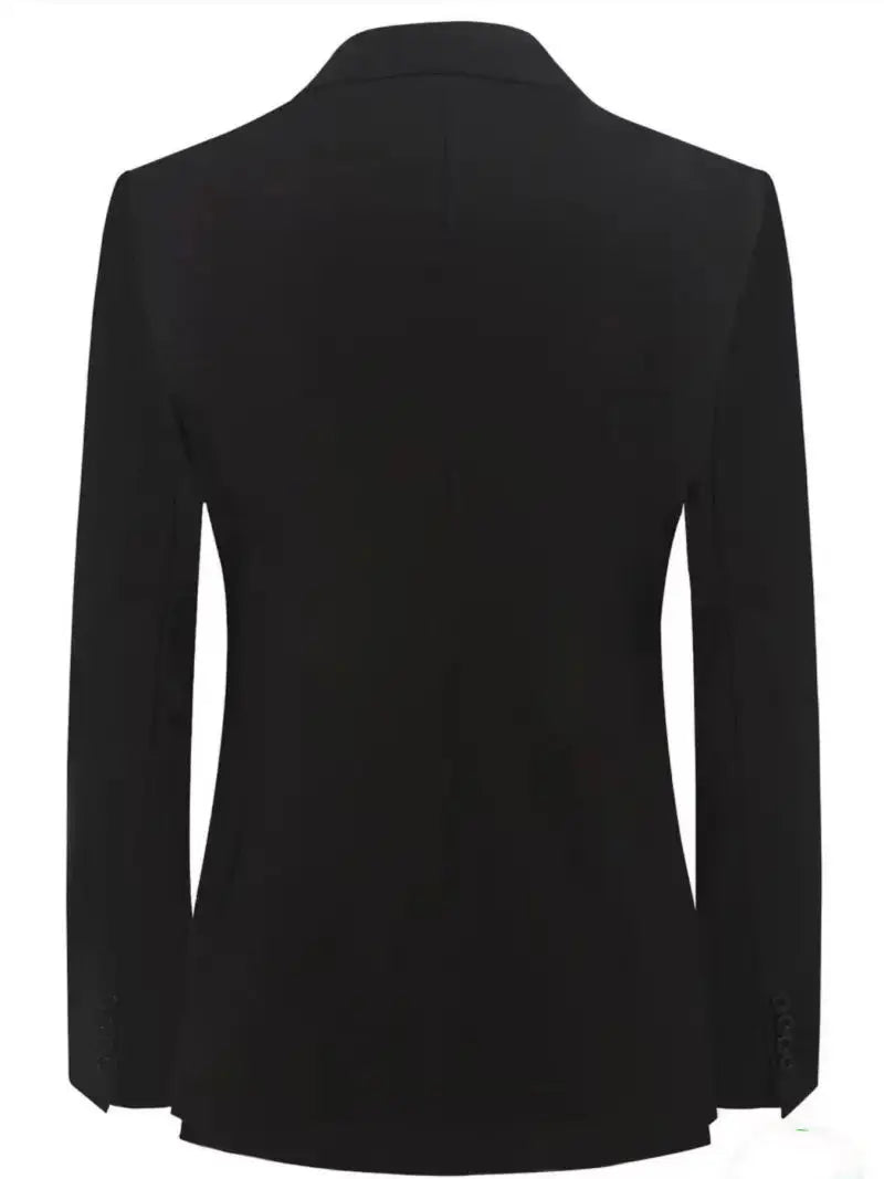 Vintage Men's Metal Buckle Designer Blazer Masculino Gentleman Slim Fit Business Performance Suit Elegant Black Jacket Coats