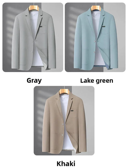 Blazer Men's Fashion Business Outdoor Travel Youth Campus Wedding Versatile Host Shaping Casual Korean Style Thin Style Blazer