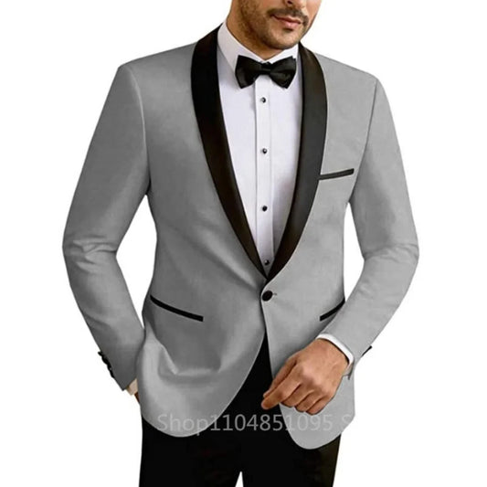 Men's Slim Fit Single Breasted Wedding Blazer – Formal Suit Jacket for Groom & Business