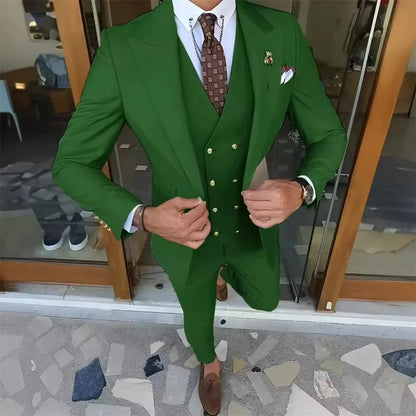 Men's 3-Piece Slim Fit Suit | Wedding Groom Formal Tuxedo in Multiple Colors