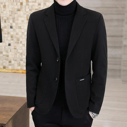 Blazer  New Stylish and Slimming Middle-aged Business Casual Solid-color Wedding Banquet Host Men Outdoor Performance Blazer