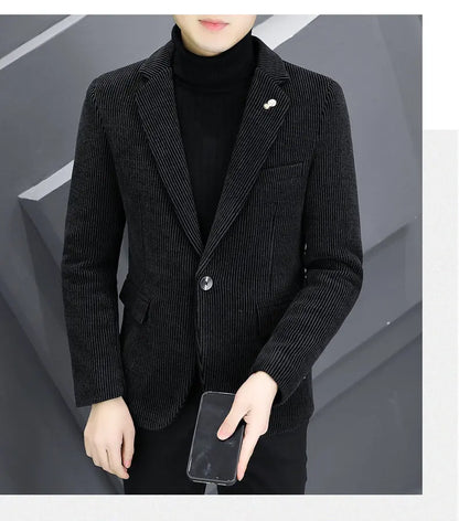 Blazer Autumn and Winter Men Fashionable Outdoor Wedding Slimming Business Casual Korean Version Golden Mink Velvet Girl Blazer