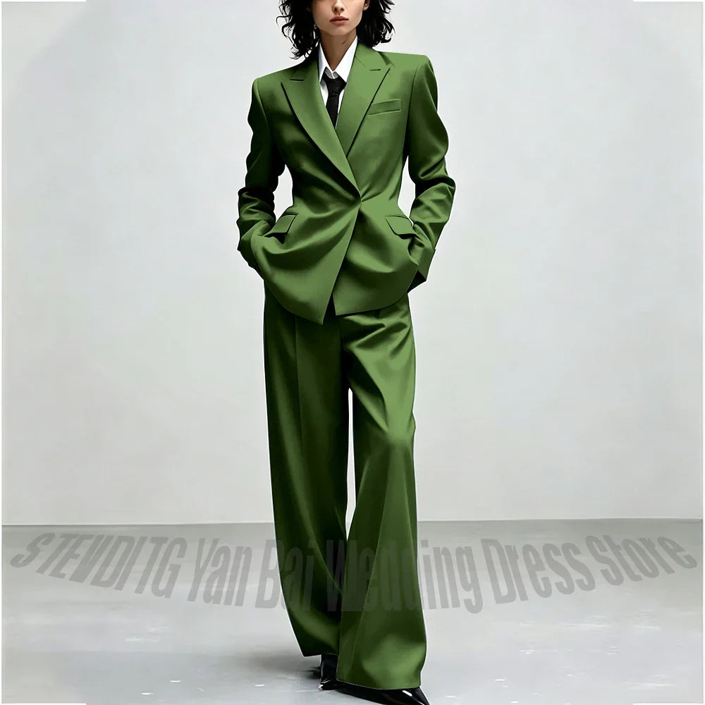 Casual Women Suit Trendy Solid Black Long Sleeve Lapel Straight Fashion Jacket Pants All-Match Shopping Street Style Daily Wear