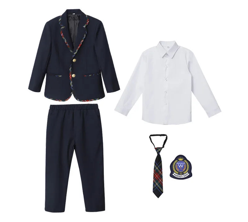Boys Girls England Style School Uniforms Costume Children's Day Twins Suit Kids Photograph Dress Child Graduation Ceremony Set