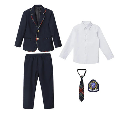 Boys Girls England Style School Uniforms Costume Children's Day Twins Suit Kids Photograph Dress Child Graduation Ceremony Set
