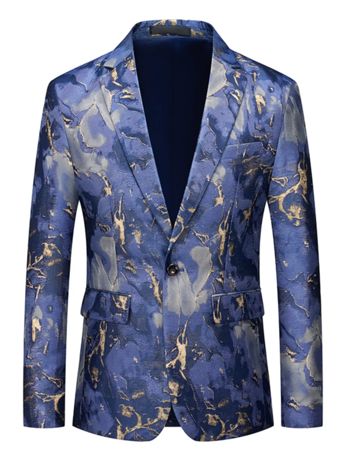 Men's Jacquard Blazer Slim Fit Single Breasted Smart Casual & Formal Wedding Jacket