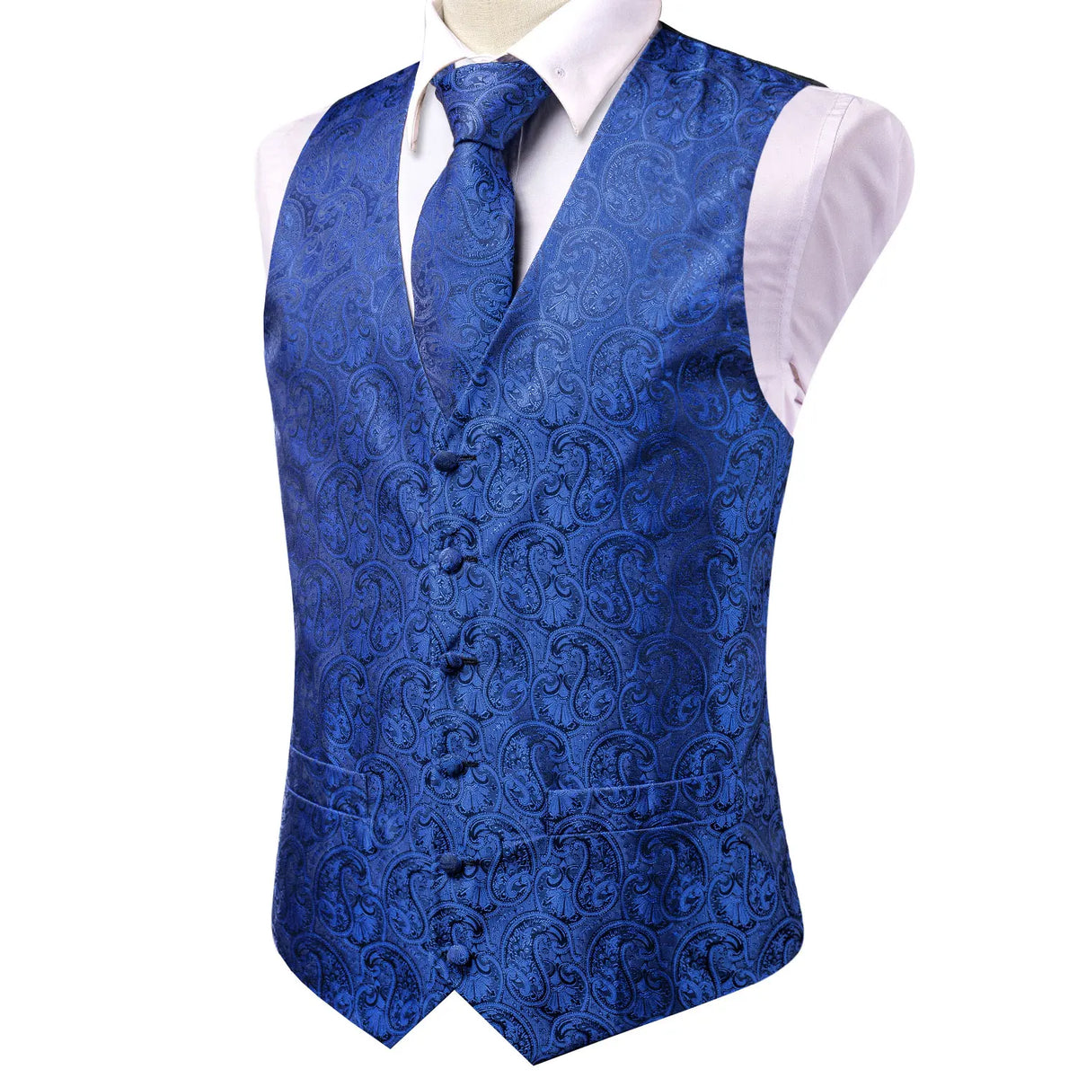 Men's Suit Vest Set Paisley Jacquard Single Breasted 4-Piece Wedding & Banquet