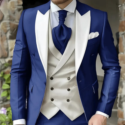 Costume de mariage pour homme à revers pointu de haute qualité coupe slim Vestes Col pointu croisé Carnavals hommes Le dernier