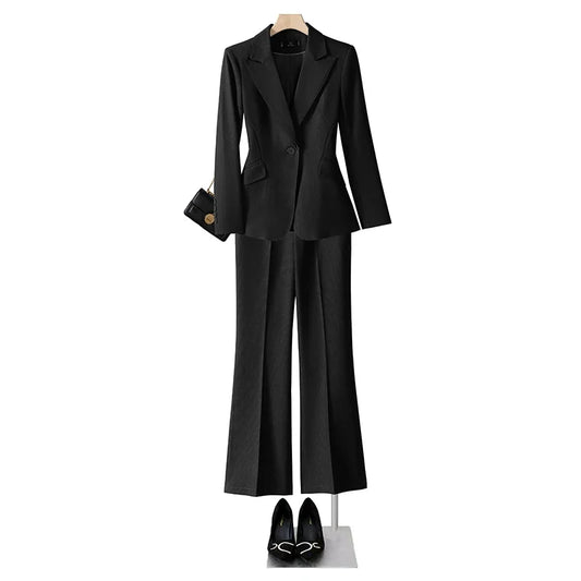 Professional women's clothing, fashionable elegant two-piece pant + suit jacket. Slim fit comfortable, new style in 2025