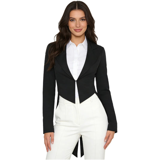 Womens Nightclub Cocktails Tailcoat Waitress Cosplay Costume Blazer Jackets Swallowtail Jacket Tuxedo Coat Jazz Dance Costume