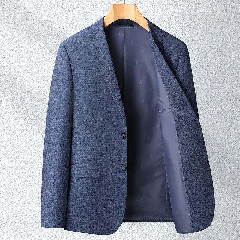 KIDWHXR Spring Autumn Man Suit Outerwear Thin Simple Solid Color Male Blazer Single-breasted Long Sleeve Slim Casual Men Coat