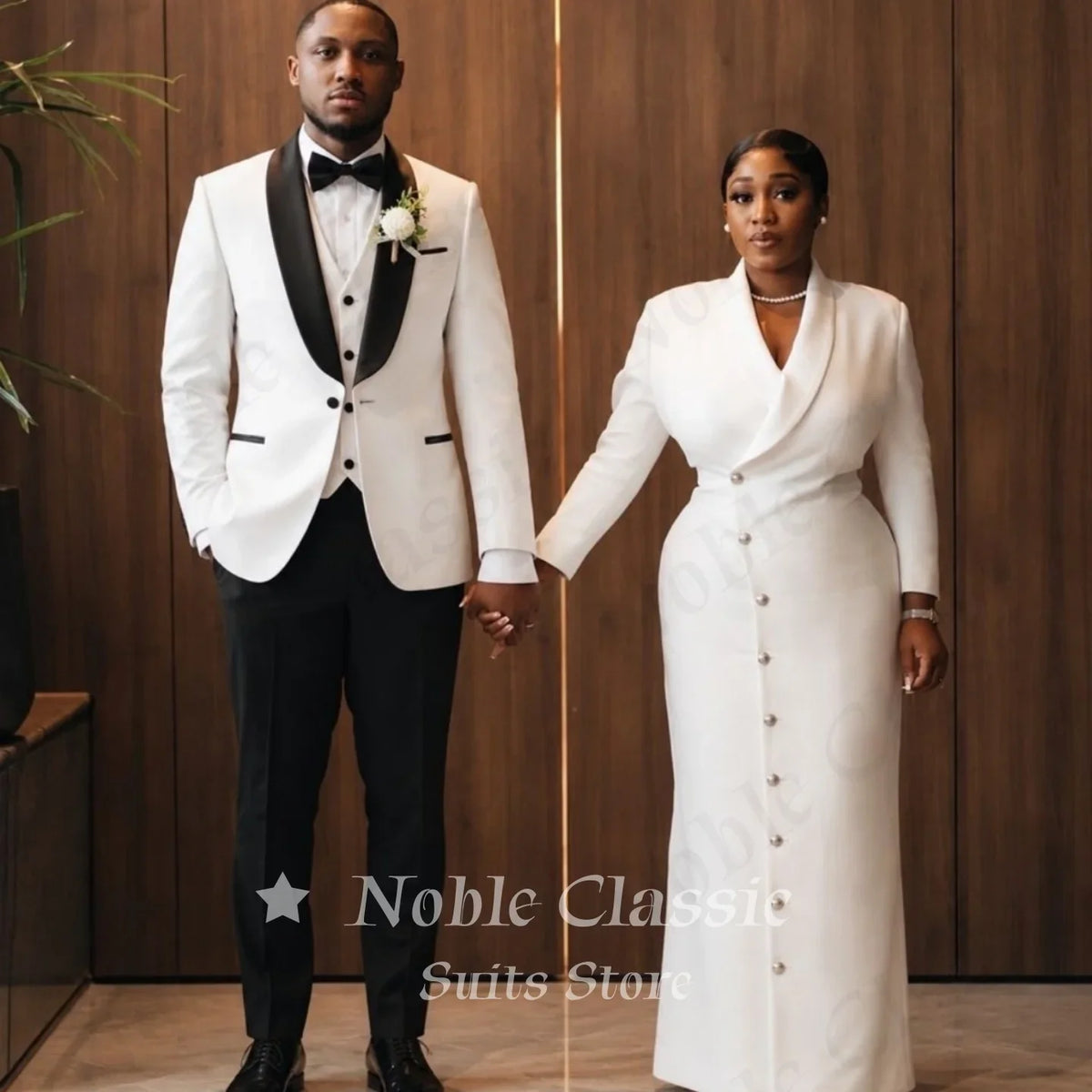 Men 3 Piece Suit Black Satin Collar White Shawl Lapel Slim Fit Groom Tuxedo Jacket Vest Pants Wedding Prom Coat Customized