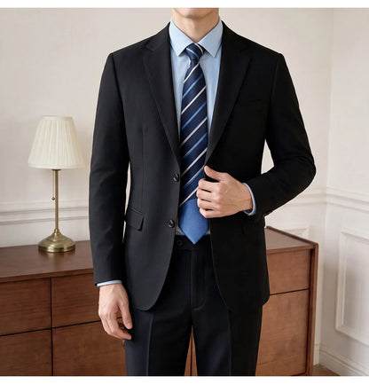 Men's Blazer Retro Texture Smart Casual Suit Lightweight Business Commuter Jacket