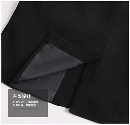 Feminine V-neck Blazer Waistcoat Tops Coat Korean Women Fashion Leisure Suit Vest Outerwear Spring Autumn Ladies Solid Color Sle