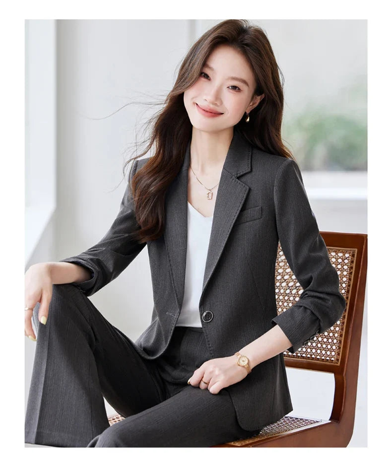 Fashion professional women's clothing, high-quality two-piece pants+jacket, exquisite elegant, new for autumn winter 2025