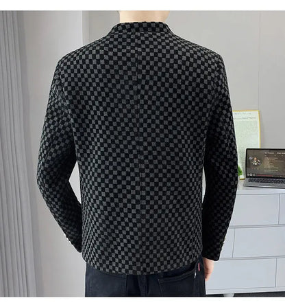 Blazer Fashionable Outdoor Travel Trend Gentleman Youthful Wedding Versatile Host Casual Korean Style Checkered Men's Blazer