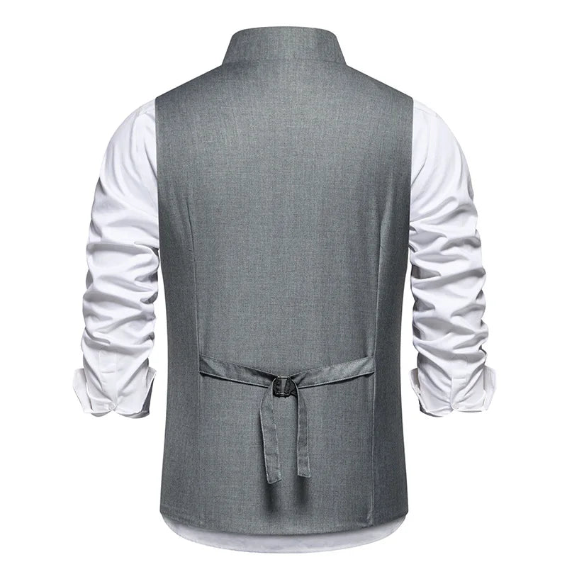 Men's Suit Vest Single Breasted Formal Waistcoat for Men Black Gray Wedding Business