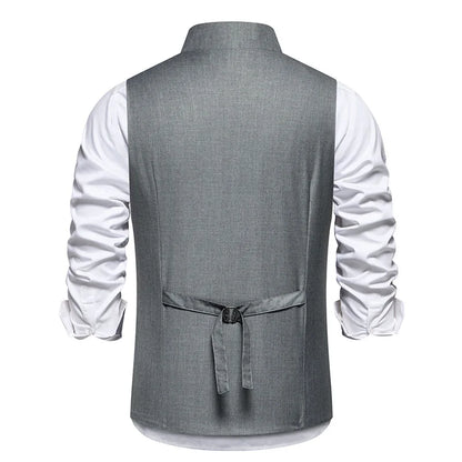 Men's Suit Vest Single Breasted Formal Waistcoat for Men Black Gray Wedding Business