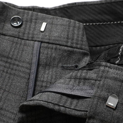 Men Suit Gray 2 Pieces Grid Stripe Double Button With Lapel For Wedding Birthday Business Banquet Work Daily Jacket And Pants