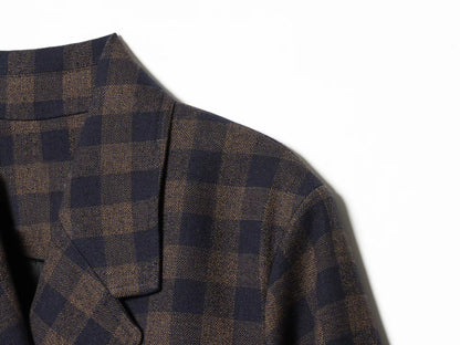 Women Brown Plaid Jacket Coat Vintage Harajuku Streetwear Long Sleeve Blazer Jacket Outerwear 2000s Clothes Spring Autumn 2026